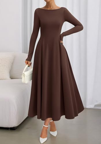 Long Sleeve A-Line Wedding Guest Maxi