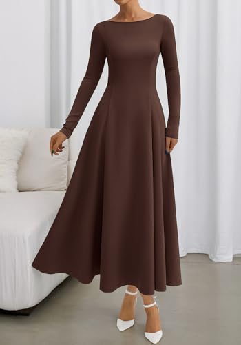 Long Sleeve A-Line Wedding Guest Maxi