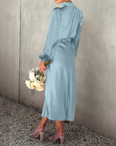 Satin Mock Neck Maxi