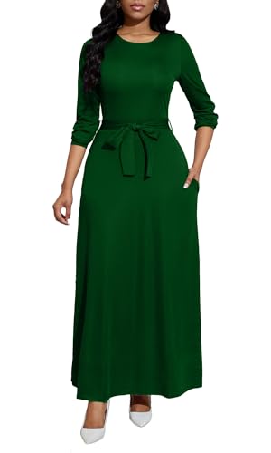 Green Long Sleeve Church Maxi