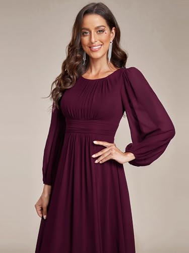 Long Sleeve Chiffon Gown