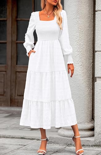 Smocked High-Waist Maxi