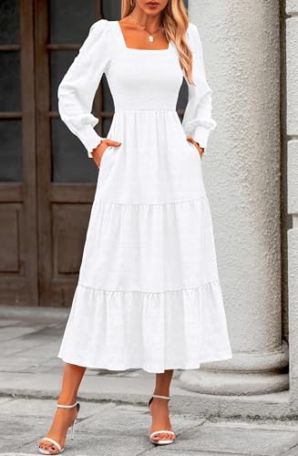 Smocked High-Waist Maxi