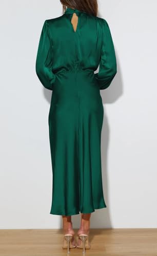 Mock Neck Satin Maxi