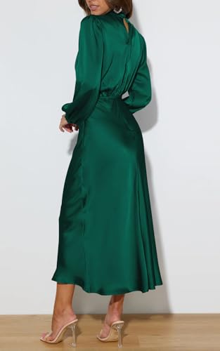 Mock Neck Satin Maxi