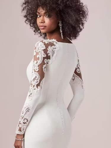 Satin High Neck Wedding Dress