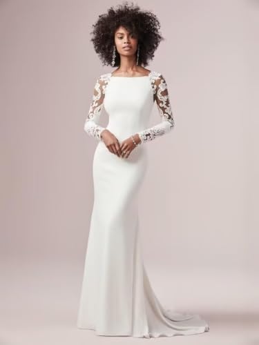 Satin High Neck Wedding Dress
