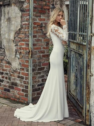 Satin High Neck Wedding Dress
