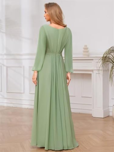 Chiffon Long Sleeve Bridesmaid
