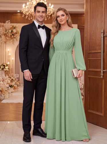 Chiffon Long Sleeve Bridesmaid