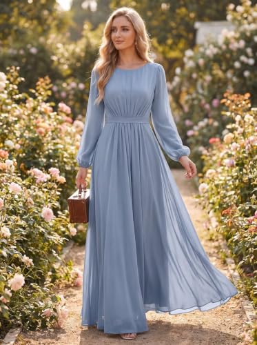 Chiffon Long Sleeve Bridesmaid