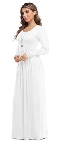 Long Sleeve White Pockets Maxi