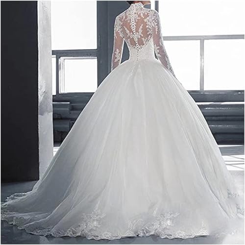 Lace High Neck Wedding Dress
