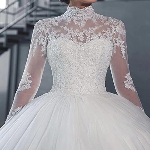 Lace High Neck Wedding Dress