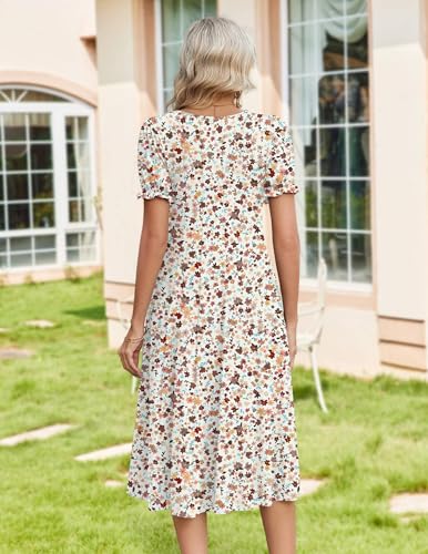 Floral A-Line Church Midi