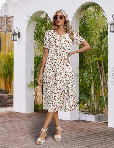 Floral A-Line Church Midi