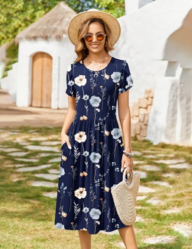 Floral A-Line Pockets Midi