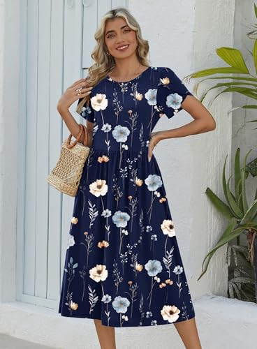 Floral A-Line Pockets Midi