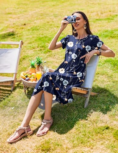 Floral A-Line Pockets Midi