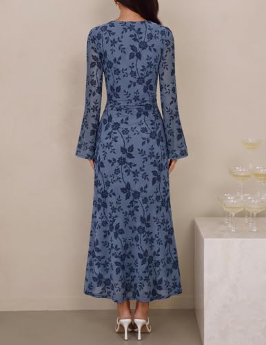 Long Sleeve Floral Bodycon Maxi