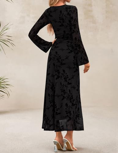 Long Sleeve Floral Bodycon Maxi
